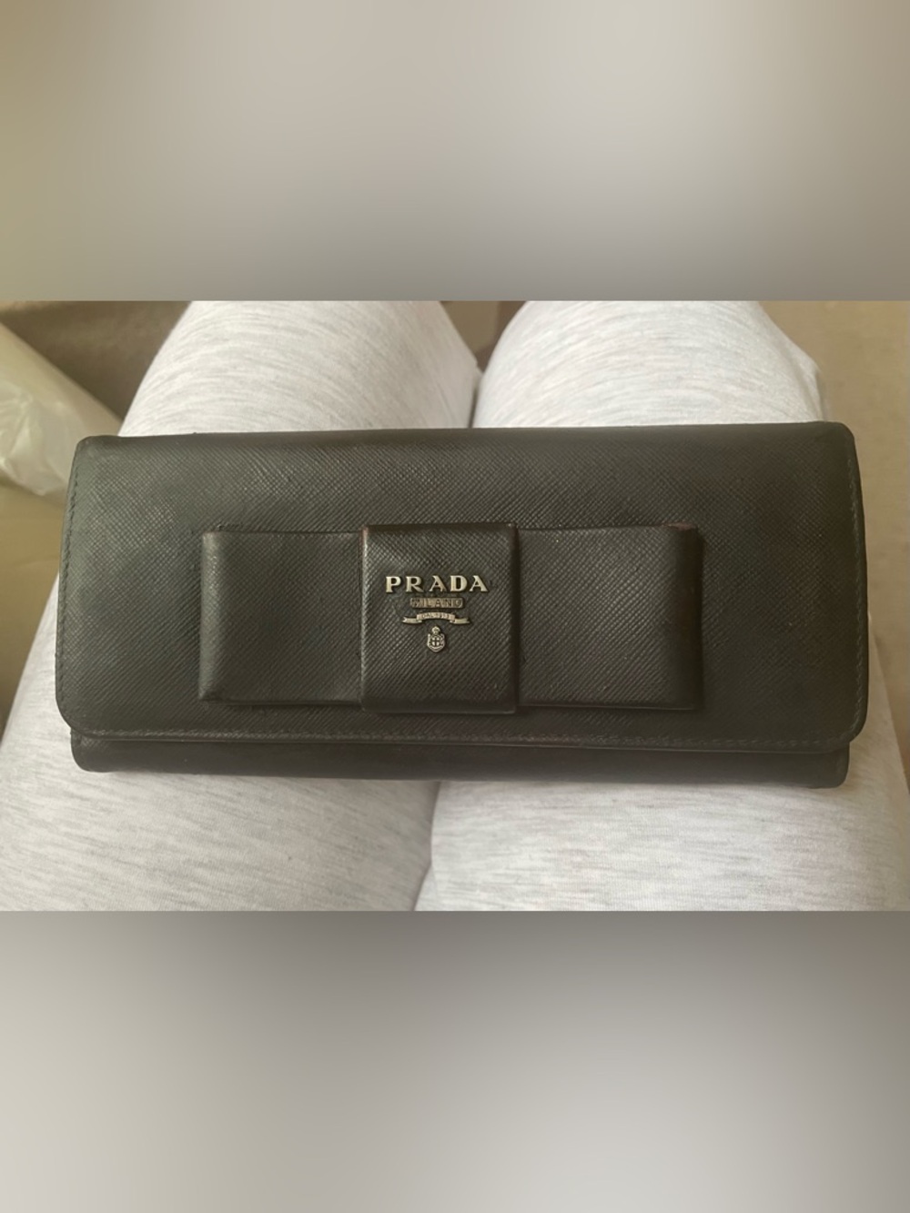 Authentic Prada bow wallet black bow Prada luxury wallet